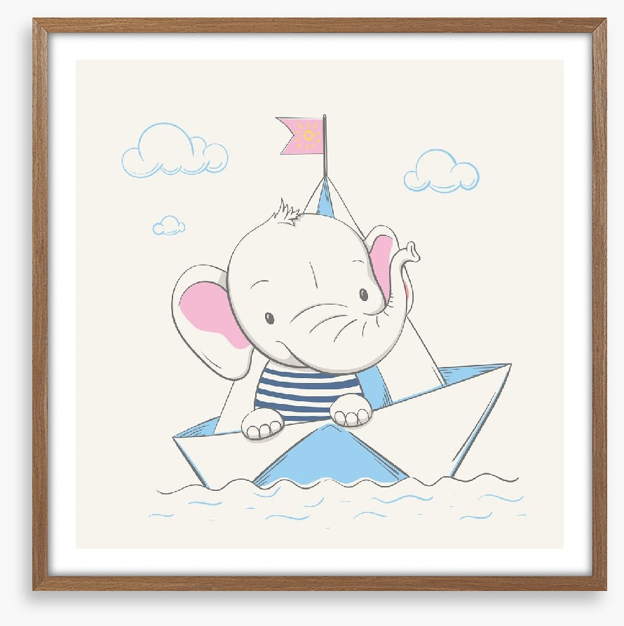 Elephant sets sail