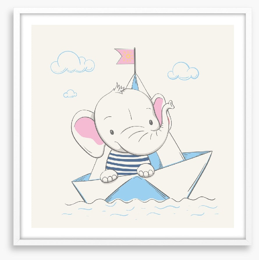 Elephant sets sail