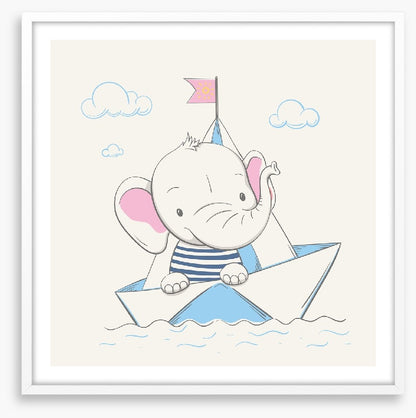 Elephant sets sail