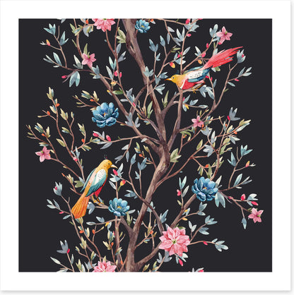 In the blooming branches