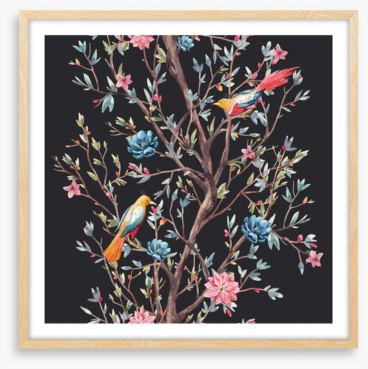 In the blooming branches