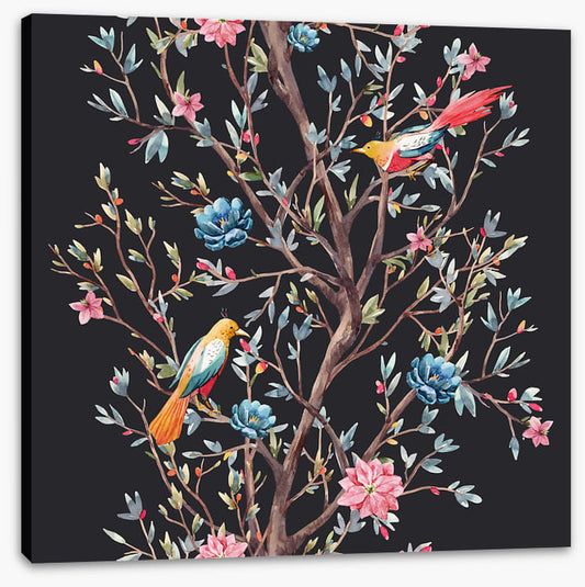 In the blooming branches