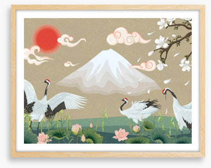 Magnolia garden cranes