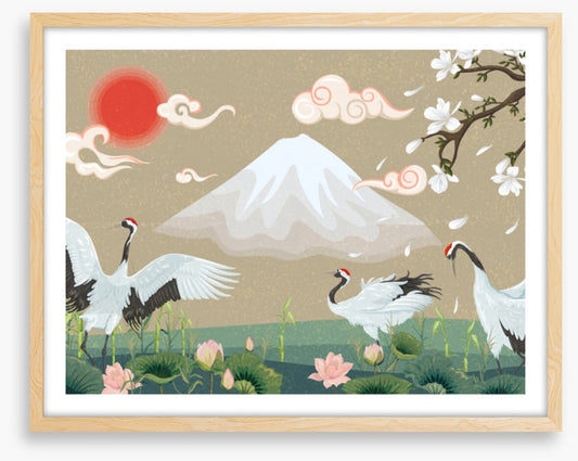 Magnolia garden cranes