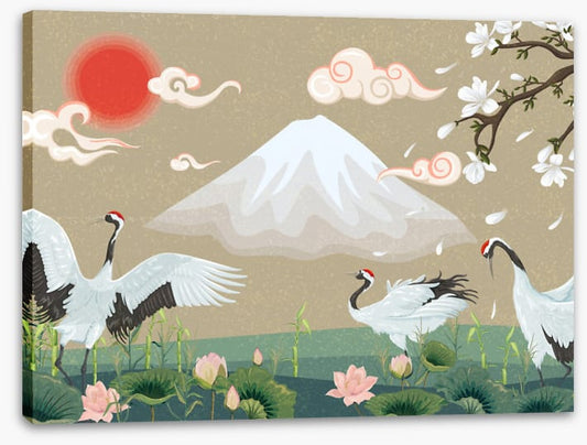 Magnolia garden cranes