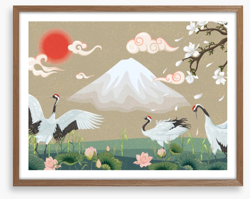 Magnolia garden cranes