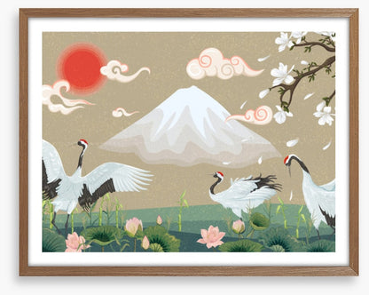 Magnolia garden cranes