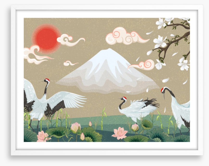 Magnolia garden cranes