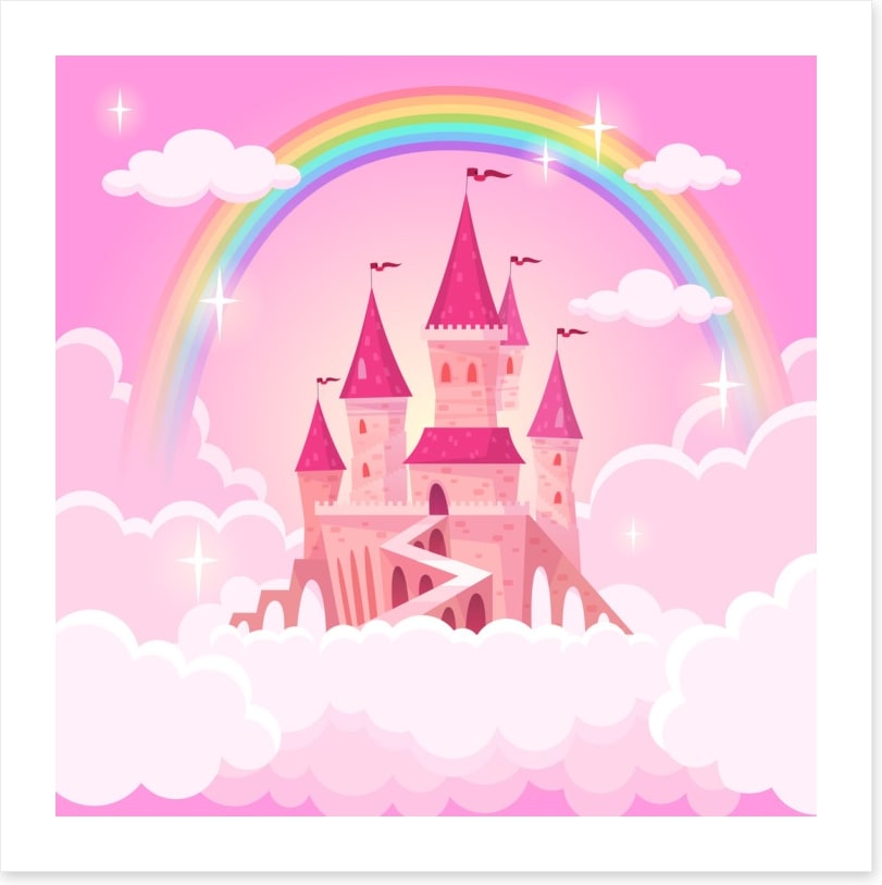 Pink castle rainbow
