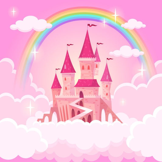 Pink castle rainbow