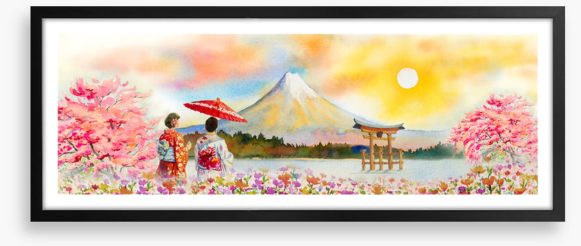 Sakura sunset panorama