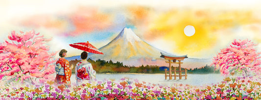 Sakura sunset panorama