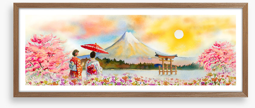 Sakura sunset panorama
