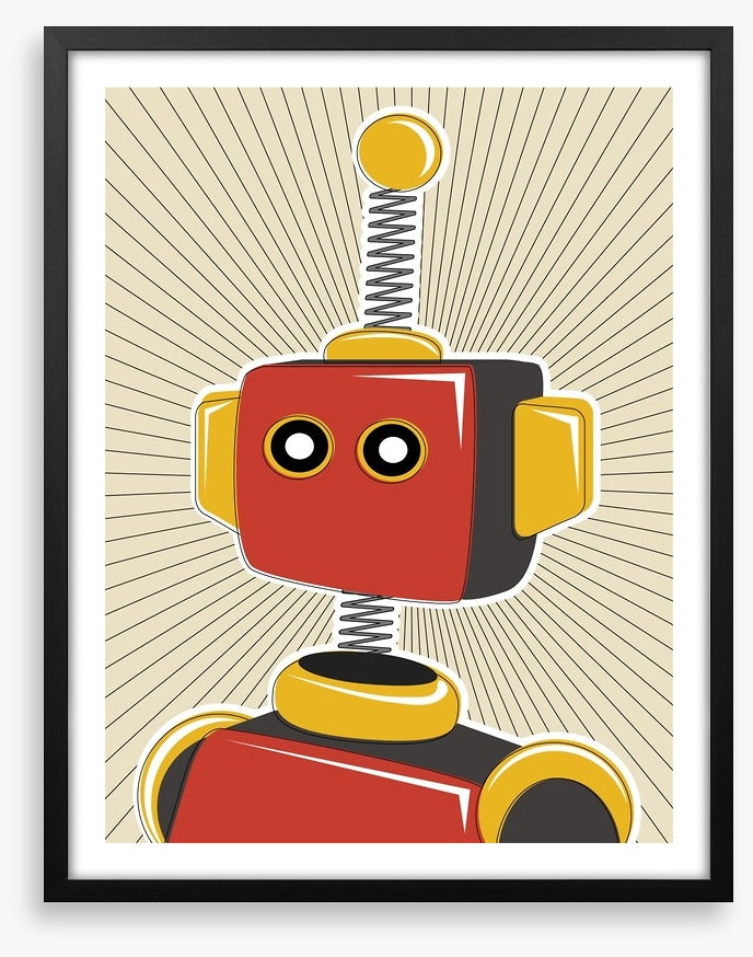 Retro robot in red