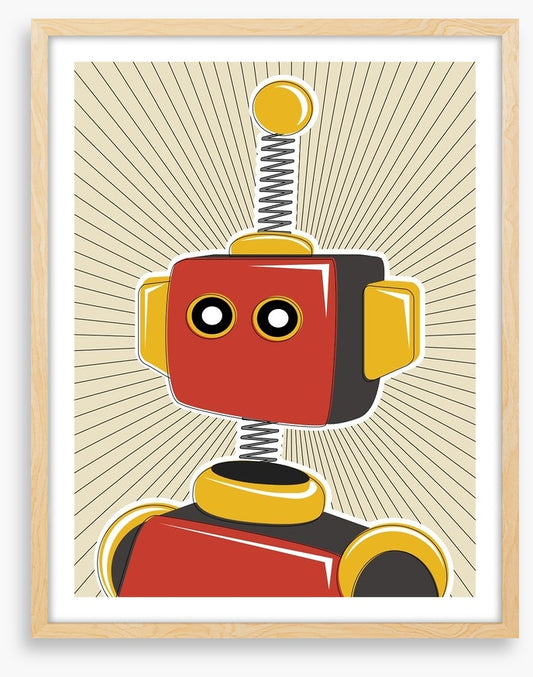Retro robot in red