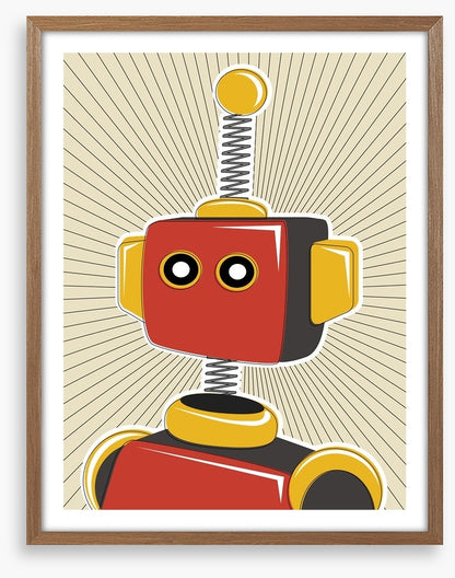 Retro robot in red