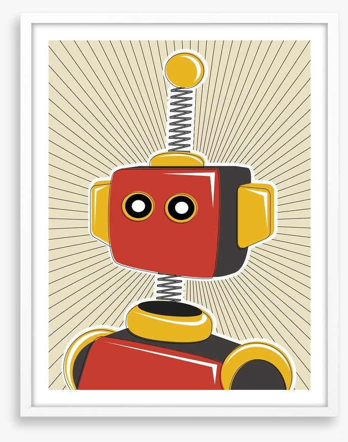 Retro robot in red
