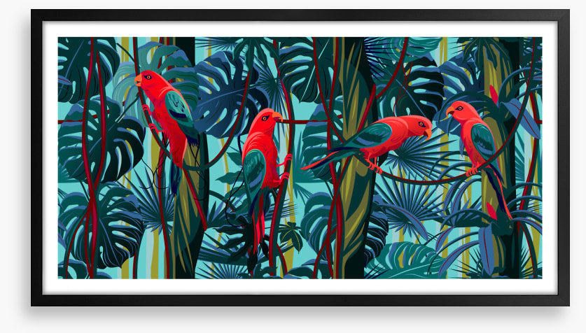 Parrots on the vine