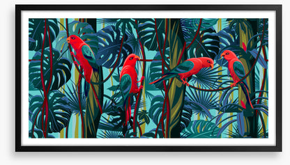 Parrots on the vine