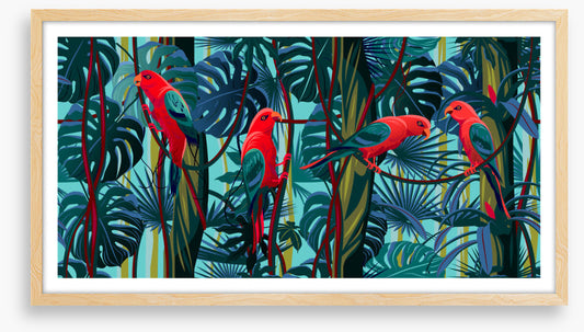 Parrots on the vine