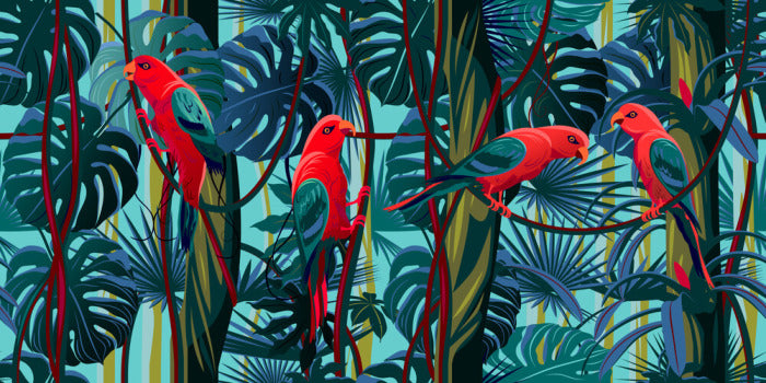 Parrots on the vine