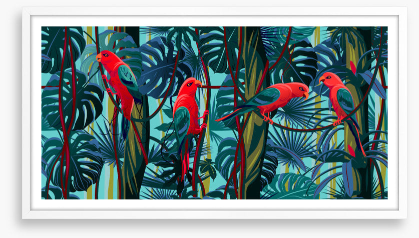 Parrots on the vine