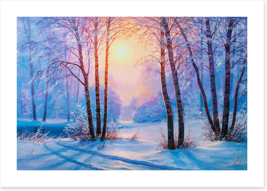 Blue winter sunrise