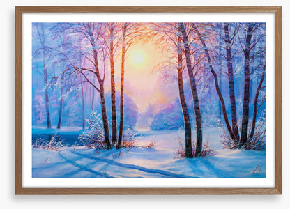 Blue winter sunrise