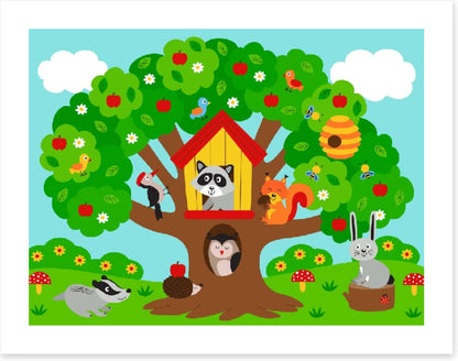 In the apple tree