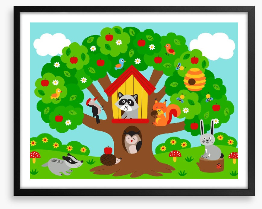 In the apple tree