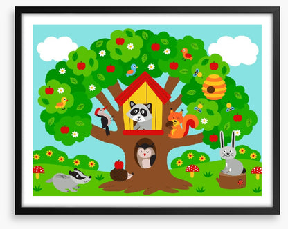 In the apple tree