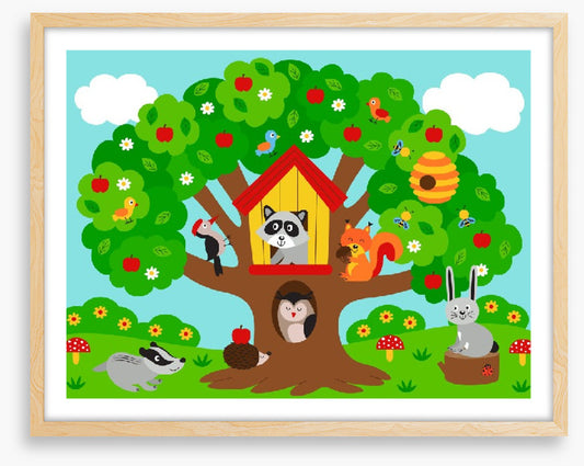 In the apple tree