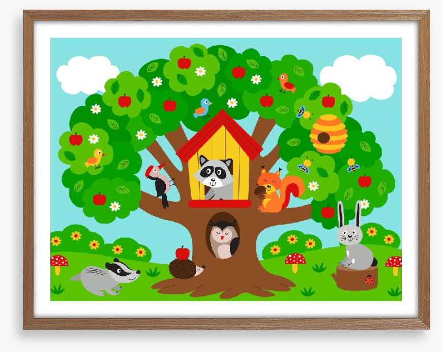 In the apple tree