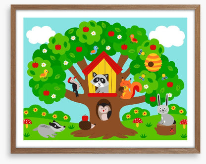 In the apple tree