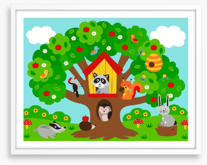 In the apple tree