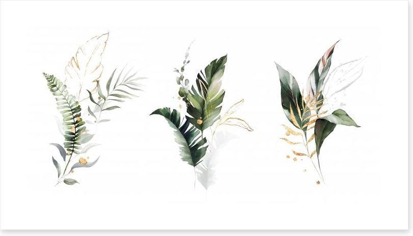 Gilded leaf trio