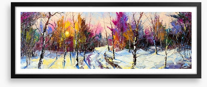 Sunset in Winter woods
