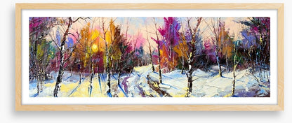 Sunset in Winter woods