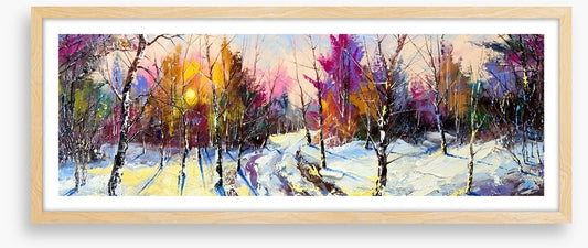 Sunset in Winter woods