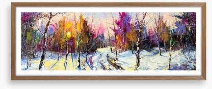 Sunset in Winter woods