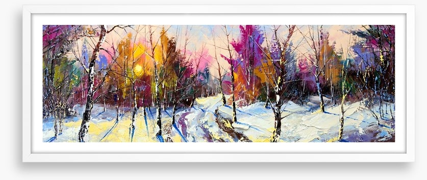 Sunset in Winter woods