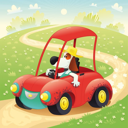 The beagle takes a drive