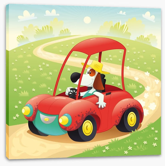 The beagle takes a drive