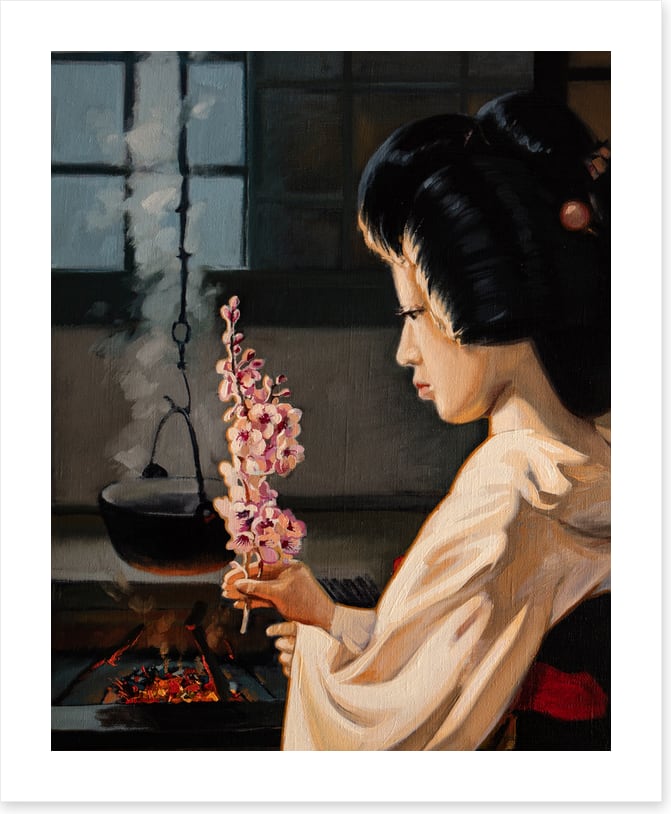 Ikebana by the fire