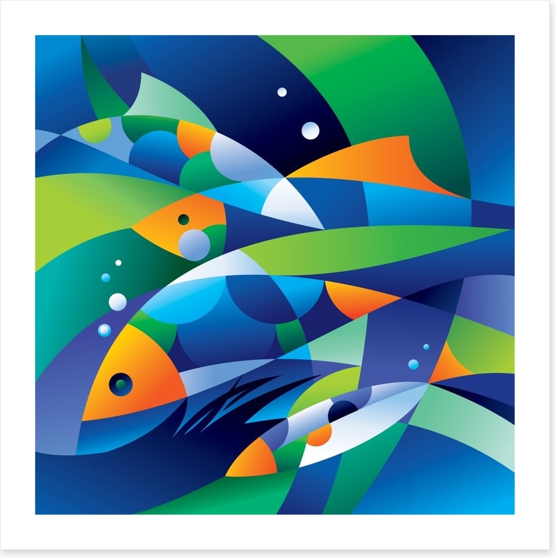 Colourful fishes in the depths