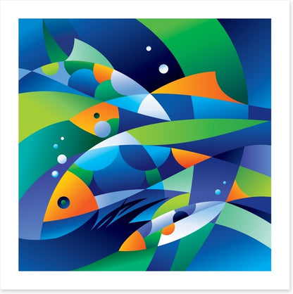 Colourful fishes in the depths