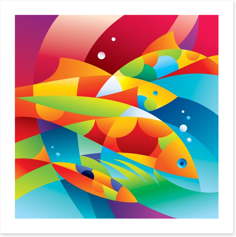 Colourful fishes in the coral