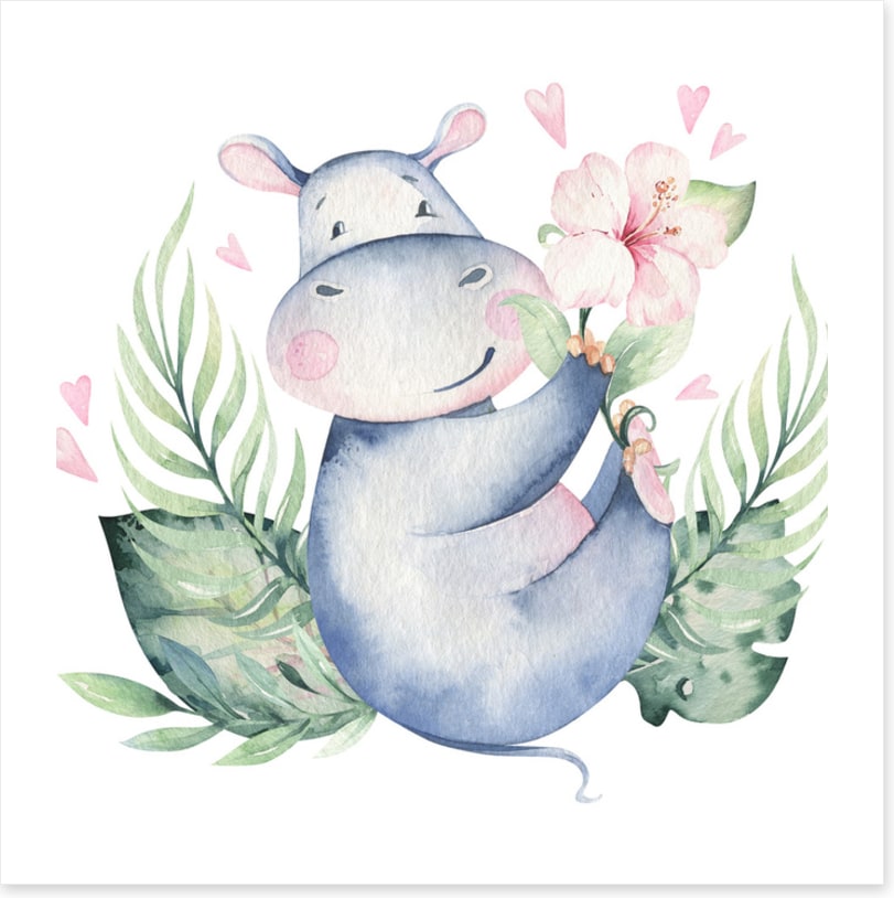 Hibiscus heart hippo