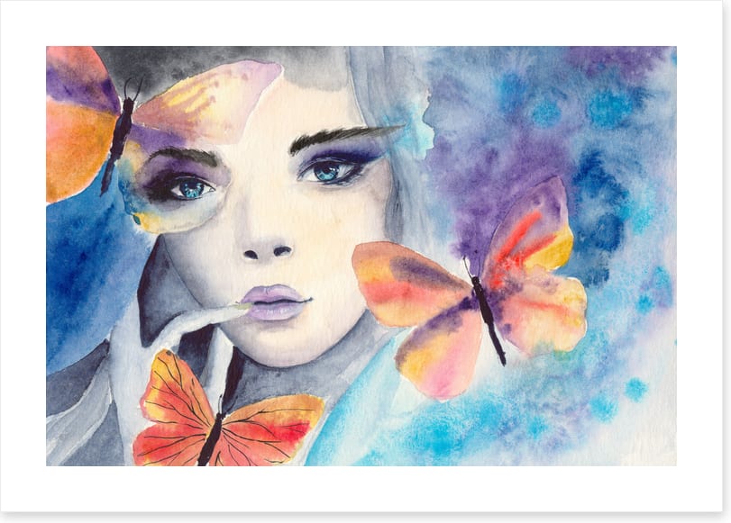 Blue eyes and butterflies