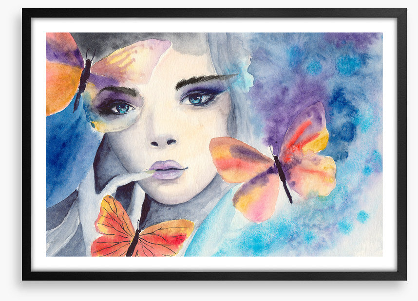 Blue eyes and butterflies